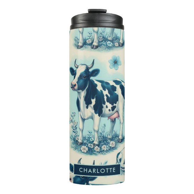 Termo Vintage Cute Farm Cow Seamless (Anverso)