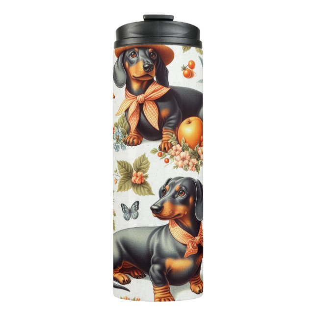 Termo Vintage Dachshund Seamless (Anverso)