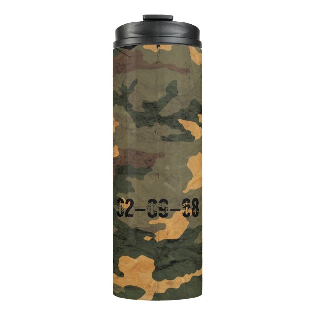 Termo Vintage de patrón de camuflaje verde 2020 (Anverso)