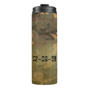 Termo Vintage de patrón de camuflaje verde V2.0