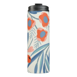 Termo Vintage floral sin costuras, fondo botánico.