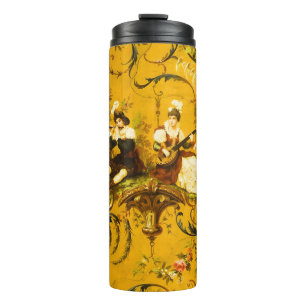 Termo Vintage French Gold Yellow Toile Victorian Floral