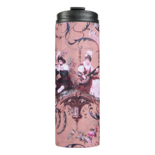 Termo Vintage French Pink Toile Estilo Victoriano Floral