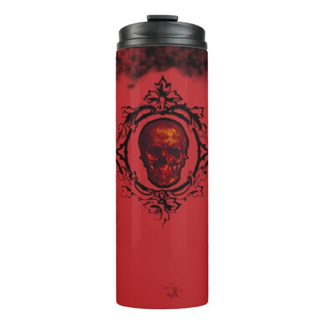 Termo Vintage Gothic Black & Red Skull (Anverso)