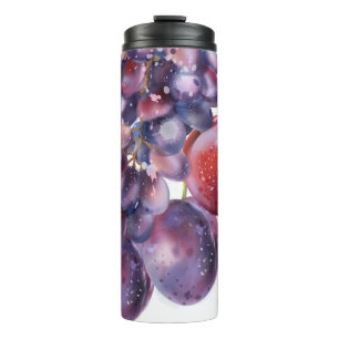 Termo Vintage Grapes Watercolor Autumn Card