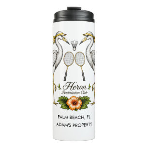 Termo Vintage Heron Club de Bádminton Personalizado