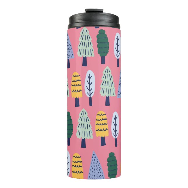 Termo vintage lindo pino arbolado patrón sin costura (Anverso)