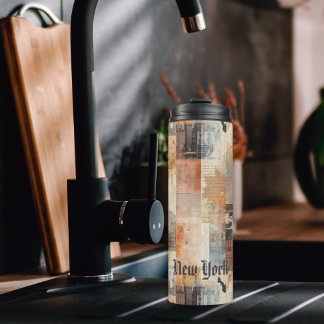 Termo Vintage New York Urban Collage Art