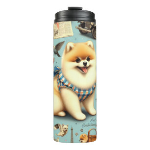 Termo Vintage Pomeranian Seamless Ilustracion