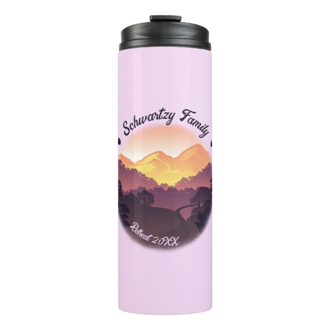 Termo Vintage Purple Yellow Farmhouse Mountain Sunset (Anverso)