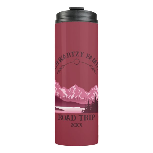 Termo Vintage Red Mountain Lake Sunset (Anverso)