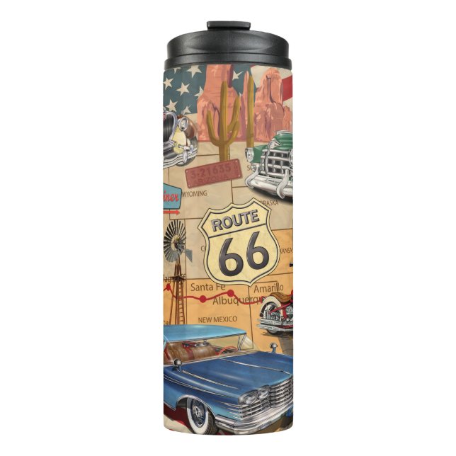 Termo Vintage Route 66 poster. (Anverso)