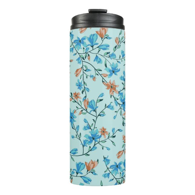 Termo Vintage simple: Patrón de tela floral (Anverso)
