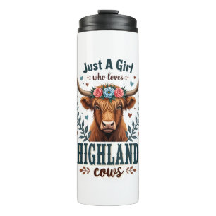 Termo Vintage Solo Una Chica Que Ama Las Vacas Highland 