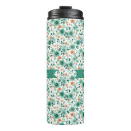 Termo Vintage Spring Green Floral Personalized
