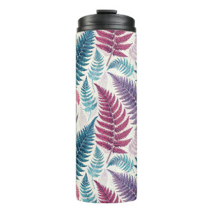 Termo Vintage-style botanical fern leaves
