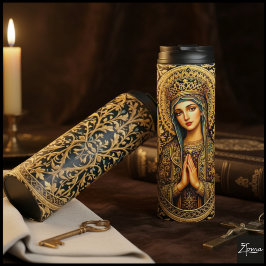 Termo Virgen María de la reverencia dorada