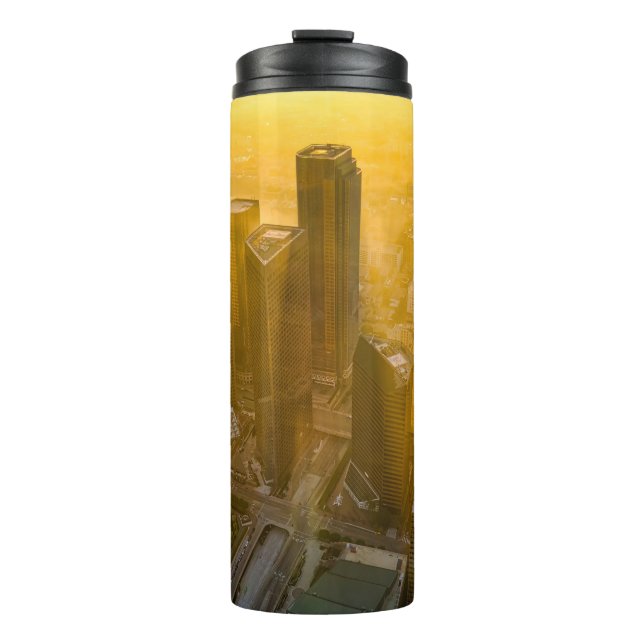 TERMO VISTA AÉREA DE LOS EDIFICIOS DE LA CIUDAD DURANTE  (Anverso)