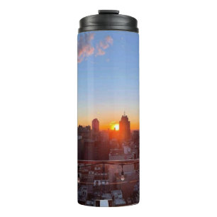 Termo Vista de la azotea al atardecer del horizonte de l