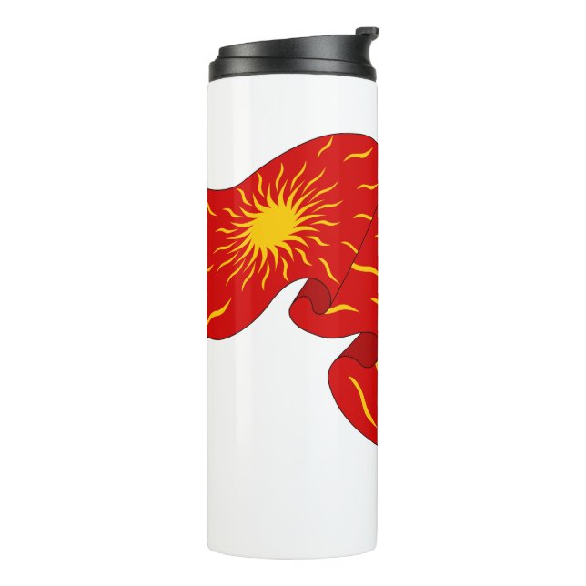 Termo ¡Viva Francia! Oriflama Roja con Sol (Rotado hacia la izquierda)