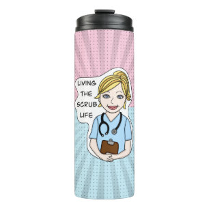 Termo Viviendo la vida del crub para enfermera, cuidador