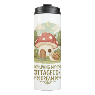 Termo Viviendo mi sueño Cottagecore Hongos lindos y ca