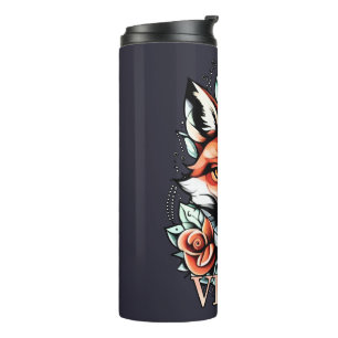 Termo Vixen con rosas diseño HOT negrita