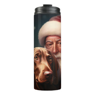Termo Vizsla con Navidades festivos de Santa Claus