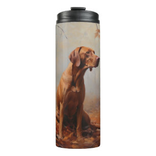 Termo Vizsla en otoño inspira la caída de las hojas