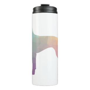 Termo Vizsla Perro Patrón Geométrico Silhouette Pastel