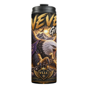 Termo VLLC Never Give Up Patriotic Bald Eagle Wings Wall