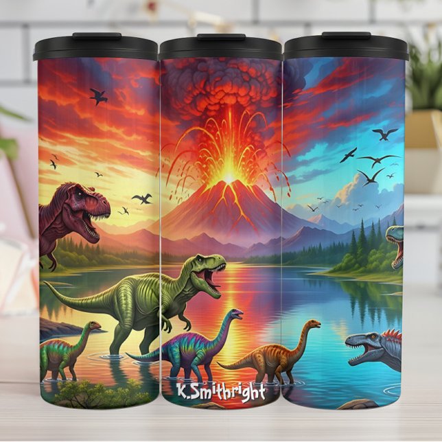 Termo Volcano Eruption Dinosaurs Prehistoric Lake (Subido por el creador)