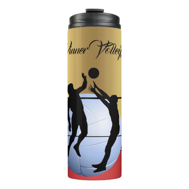 Termo Voleibol 2Jugadores y Ball elegante Personalizació (Anverso)