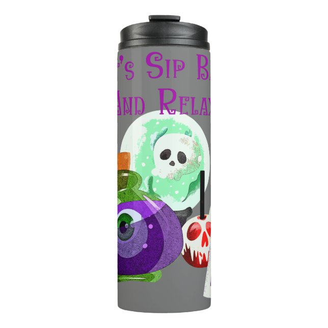 Termo Volvamos a relajarnos - Pociones de Halloween (Anverso)