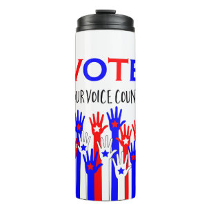 Termo ¡Votar! ¡Tu voz cuenta! Estrellas patrióticas