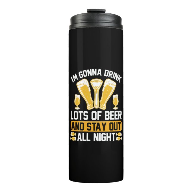 Termo Voy a beber mucha cerveza (Anverso)