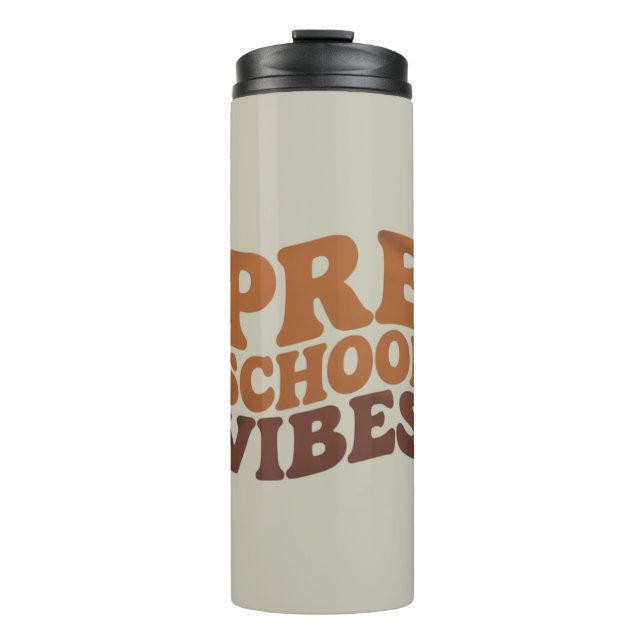 Termo Vuelta al cole primer día de preescolar groovy (Anverso)