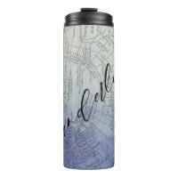 Wanderlust Blue Ombre Watercolor Vintage Mapa del
