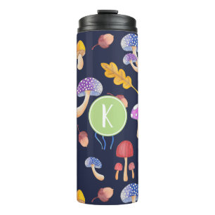 Termo Watercolor Autumn Mushrooms Monograma