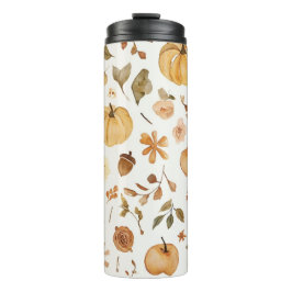 Termo Watercolor Fall Harvest Seamless Pattern Tumbler