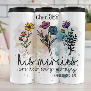 Termo Watercolor Floral Mercis Scripting Art