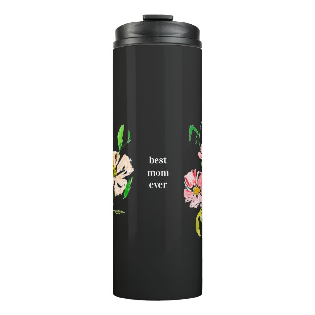 Termo Watercolor Flowers Best Mom Ever   Coffee Mug (Anverso)