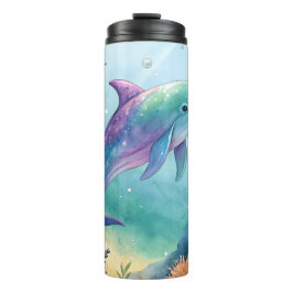 Termo Watercolor painted dolphin