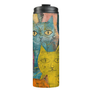 Termo Watercolor Vintage Resumen Cat (12)