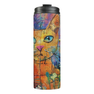 Termo Watercolor Vintage Resumen Cat (8)