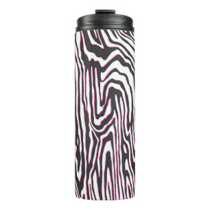 Termo Wav de contorno blanco, negro y rosa inmaculado