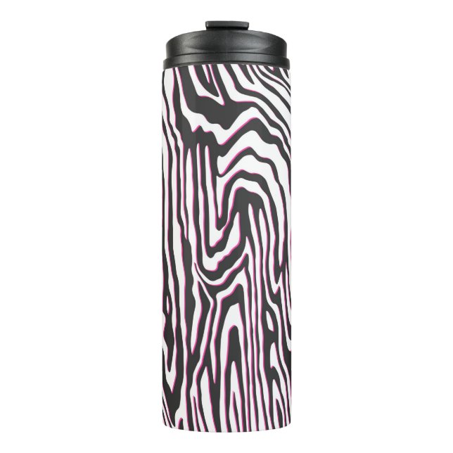 Termo Wav de contorno blanco, negro y rosa inmaculado (Anverso)