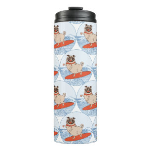 Termo Wave riding happy pug dog on surfboard  scarf band