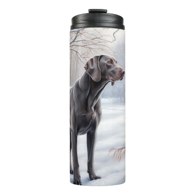 Termo Weimaraner Deja Que Nieva A Navidades (Anverso)