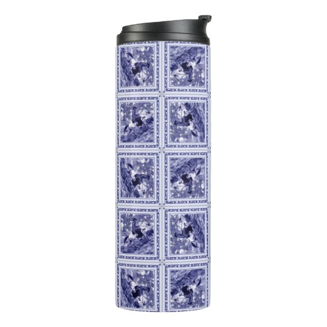 Termo Western Denim Blue Delft Tile - Thermal Tumbler (Rotado hacia la izquierda)